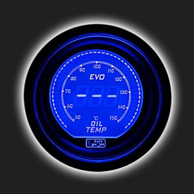 Прибор AUTO GAUGE температуры масла /52 мм/ Digital Gauge Series, с тонированным стеклом, синяя подс - фото 42998
