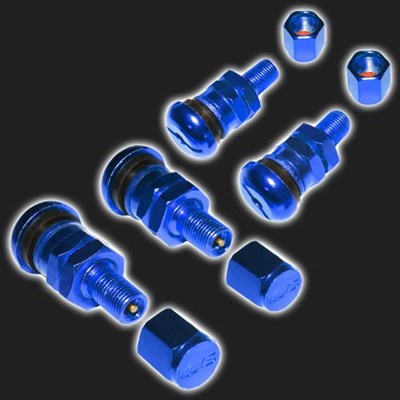 Ниппеля колёсные RAYS Style синие (4 штуки) - фото 45852