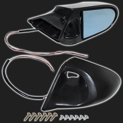 Зеркало заднего вида боковое ZERO STYLE чёрное, с антибликом, с электроприводом, универсальное (2 шт - фото 44672