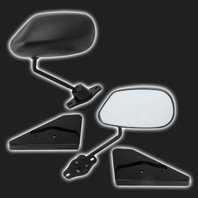 Зеркало заднего вида боковое PROSPORT F2 Style чёрное матовое, без антиблика, универсальное (2 штуки - фото 44969