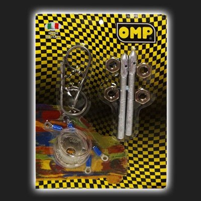Замки капота универсальные OMP Style серебристые (комплект) - фото 45026