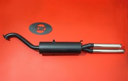 Прямоточный глушитель DK Pro ВАЗ 2101-2107 с раздвоенной насадкой из нержавейки комфорт - фото 49909